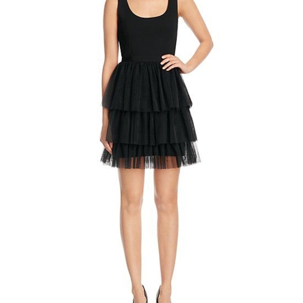 SJP by Sarah Jessica Parker Black Tiered Mini Dress